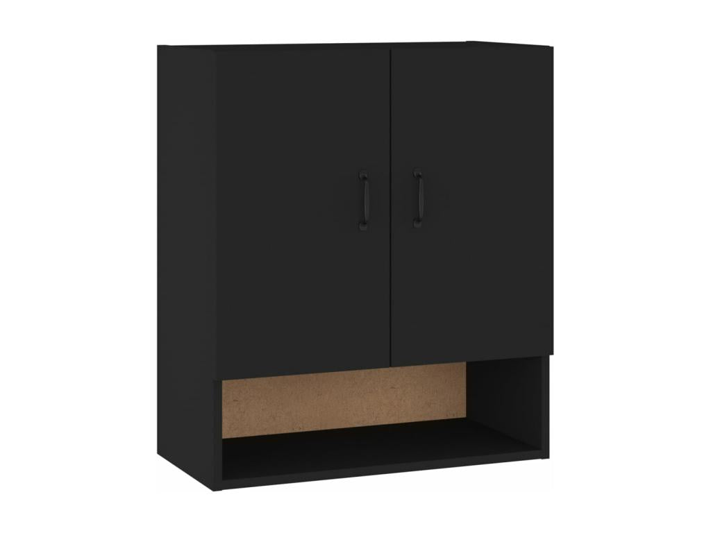 Armoire en bois d'ingénierie noir, 60 x 31 x 70 cm
