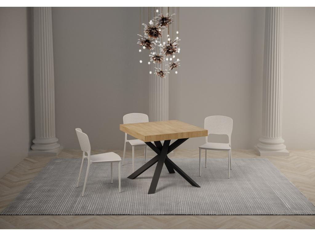 Table en chêne naturel, 90 x 90 cm