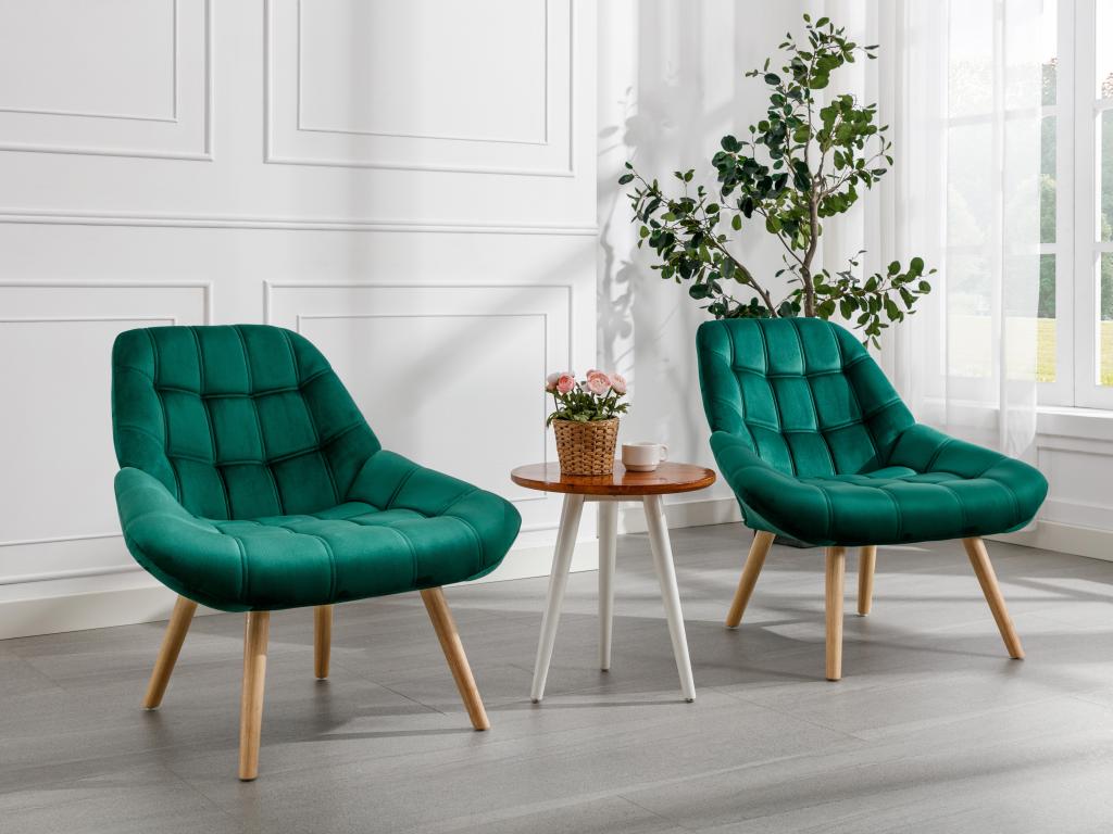 Fauteuil d'appoint en velours vert