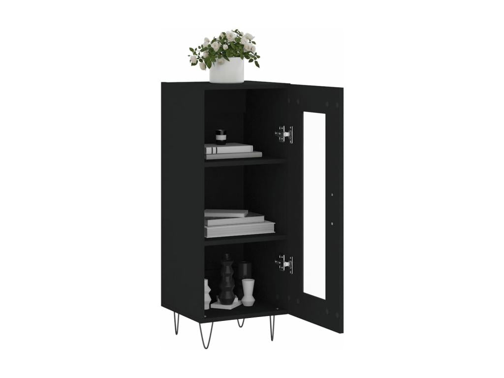 Buffet en bois d'ingénierie noir, 34,5 x 34 x 90 cm