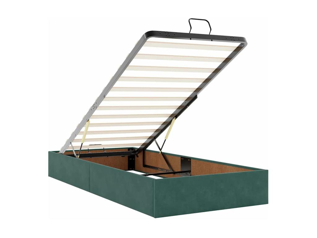 Matelas en velours vert, 90 x 200 cm