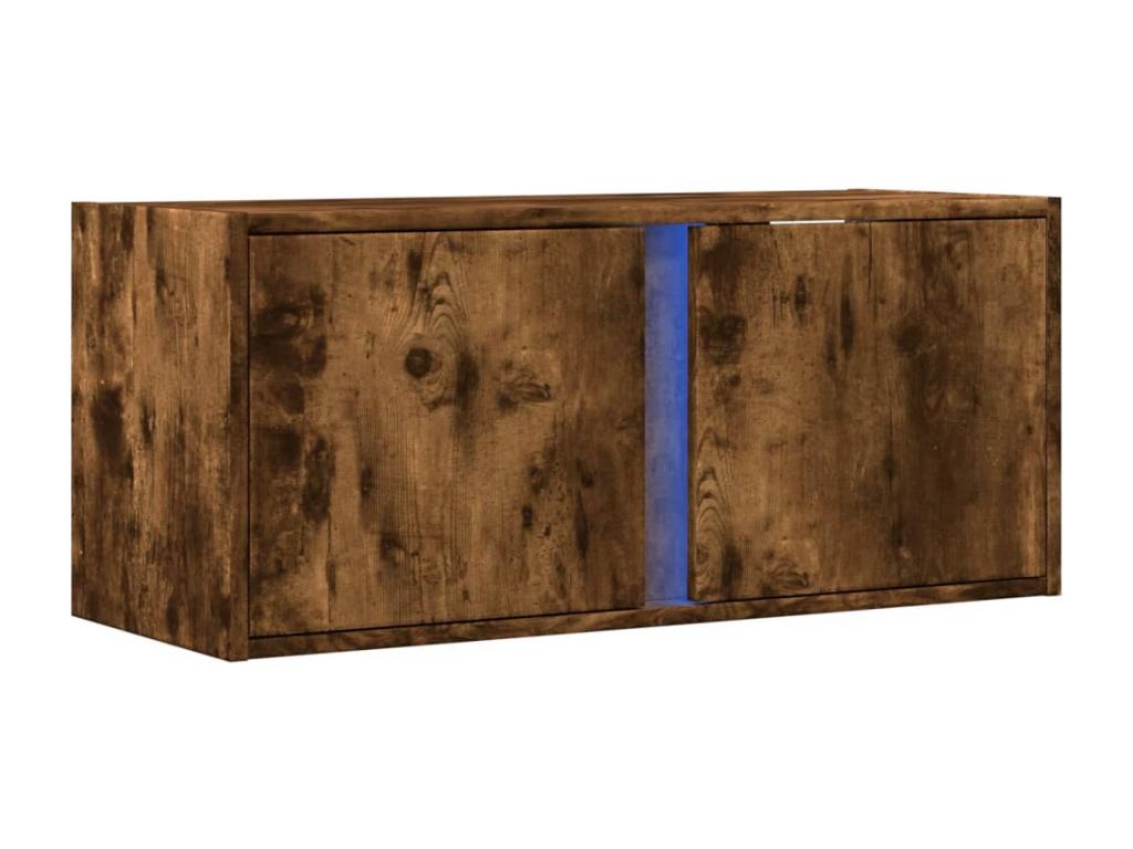 Meuble TV en chêne brun, 80 x 31 x 35 cm