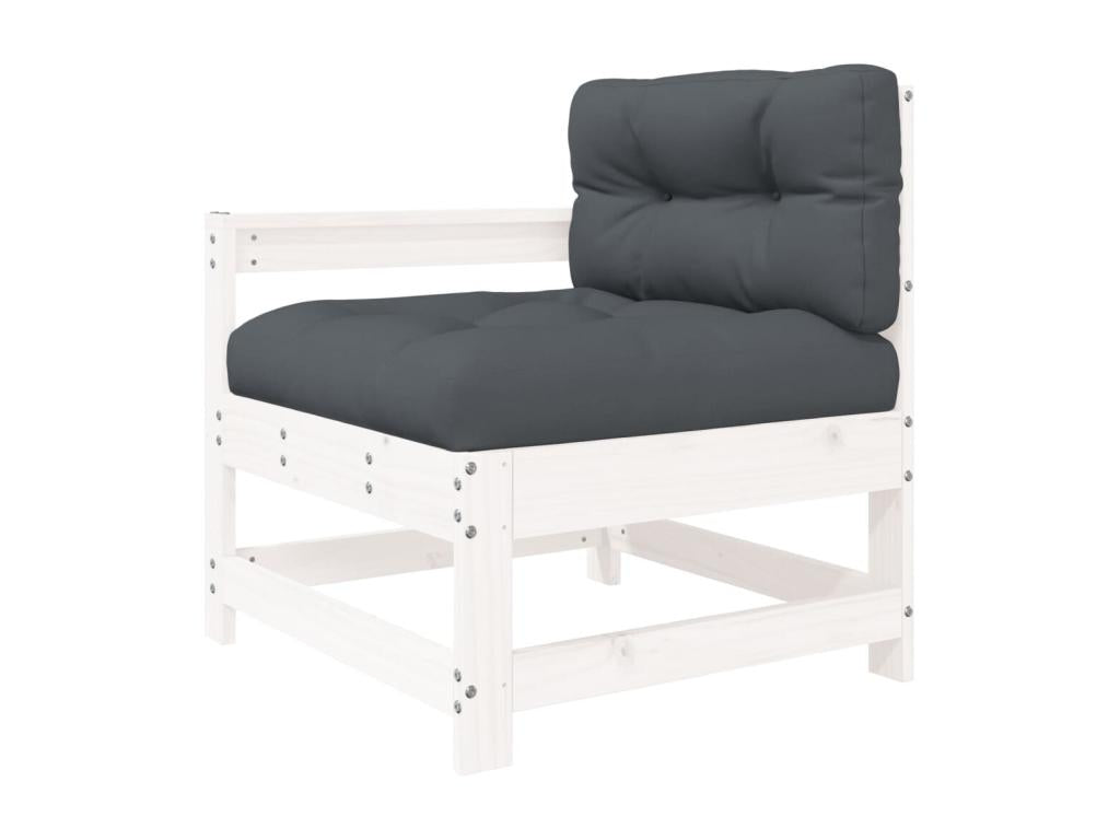 Ensemble de mobilier de jardin en bois massif blanc - dlz1766459929837