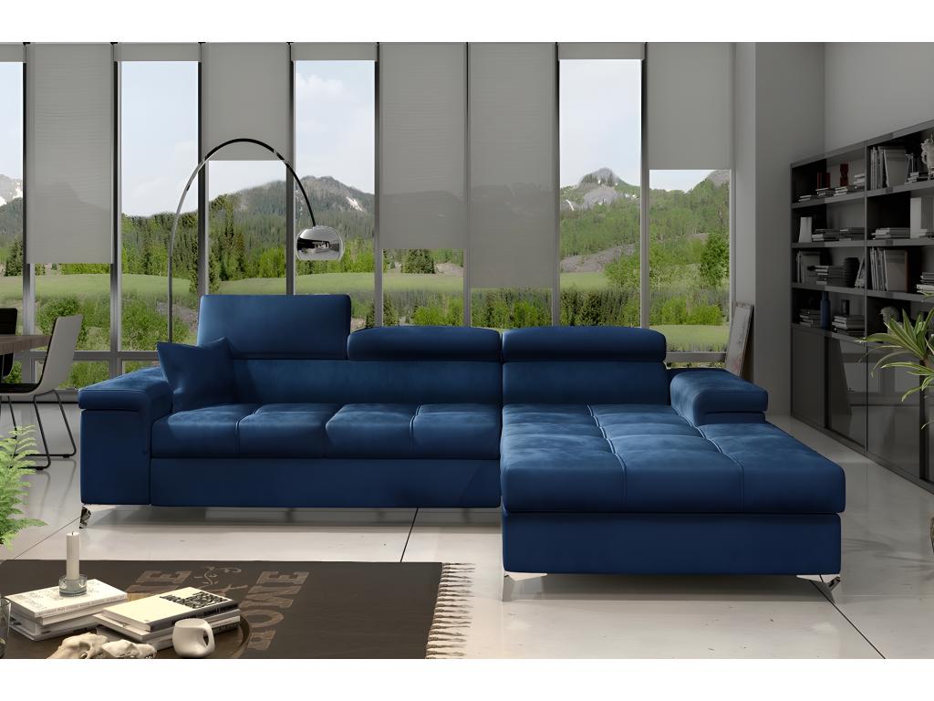 Canapé-lit en velours bleu