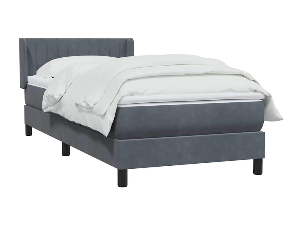 Matelas en velours gris, 80 x 210 cm