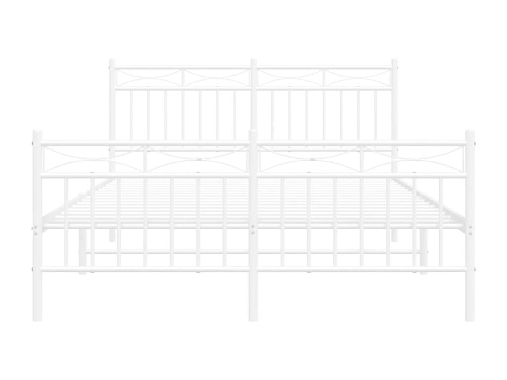 Cadre de lit en métal blanc, 135 x 190 cm