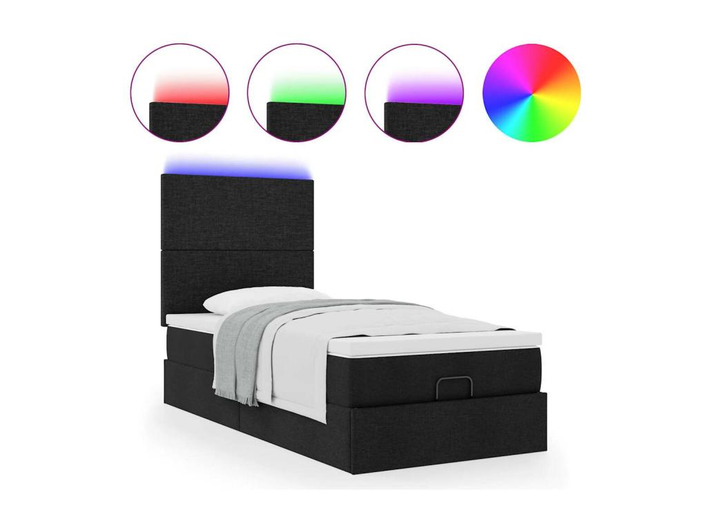 Matelas en tissu noir, 80 x 200 cm