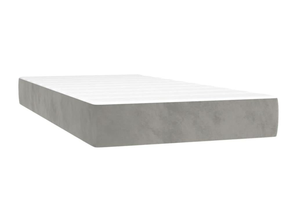 Matelas en velours gris, 90 x 200 cm - dlz1766460091789