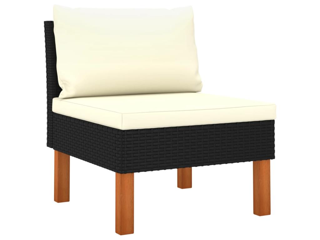 Ensemble de mobilier de jardin en résine tressée noire - dlz1766459455661