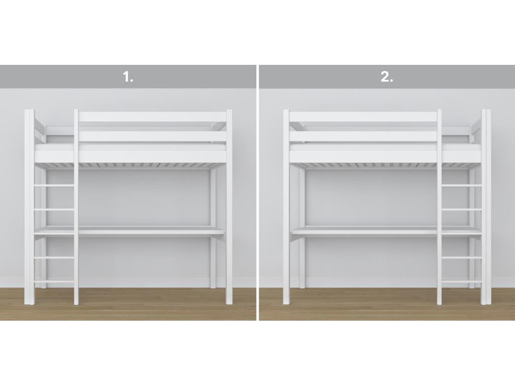 Lit blanc, 90 x 180 cm - dlz1766459492297