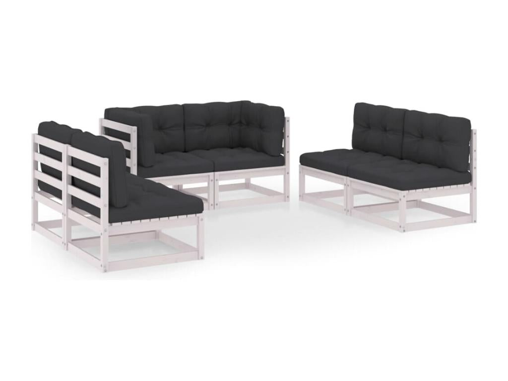 Ensemble de mobilier de jardin en pin blanc - dlz1766459843263