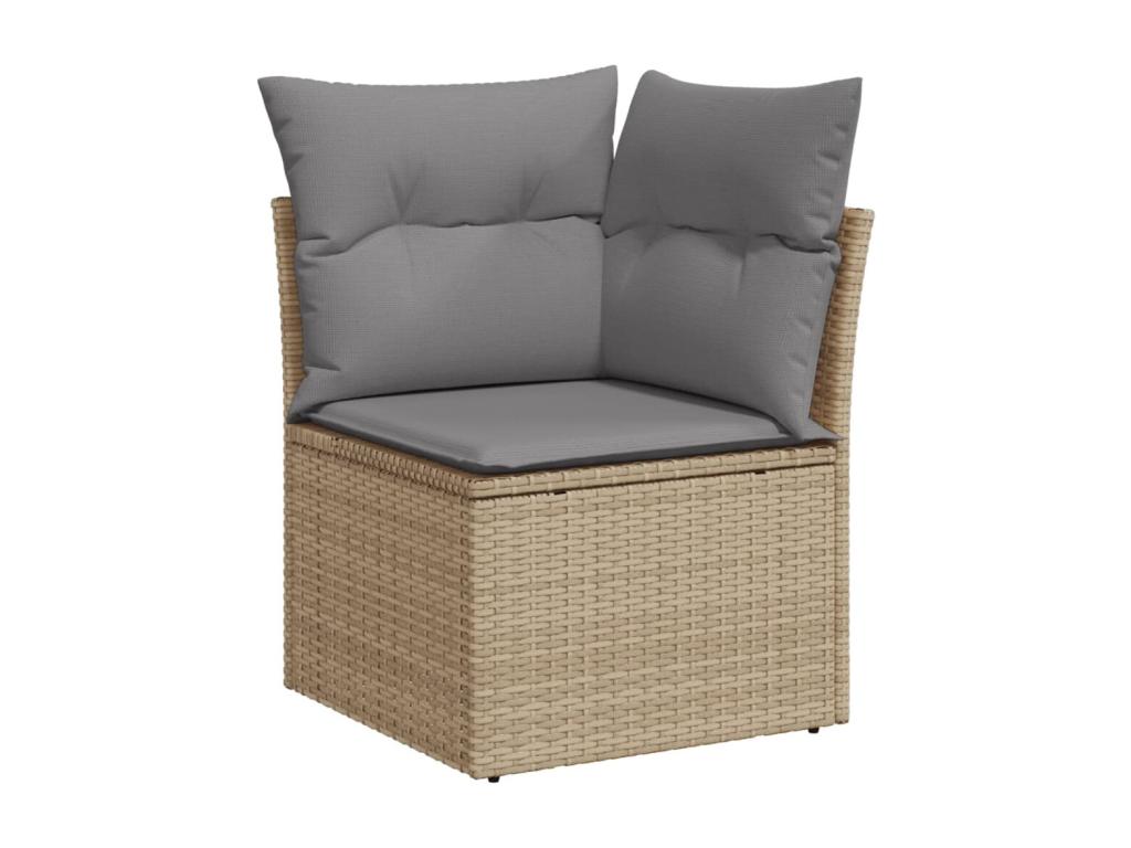 Ensemble de mobilier de jardin en résine tressée beige - dlz1766459281025