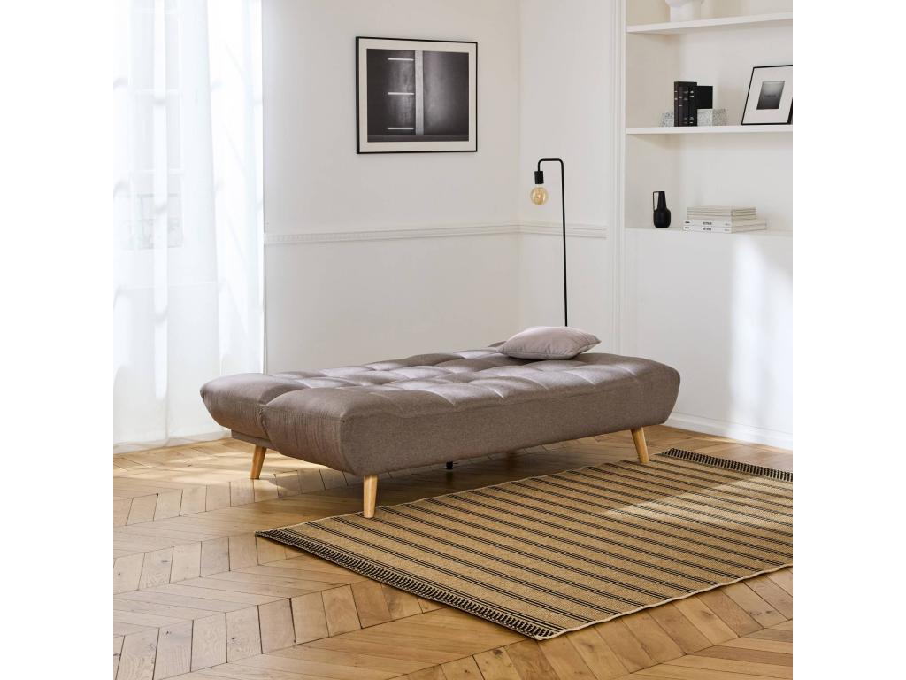Canapé-lit en tissu beige