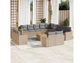Ensemble de mobilier de jardin en résine tressée beige - dlz1766459765862