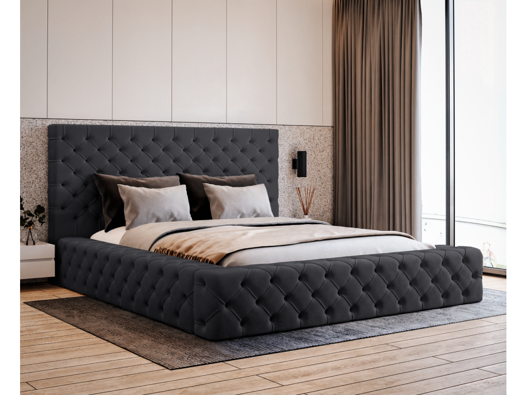 Lit noir, 140 x 200 cm