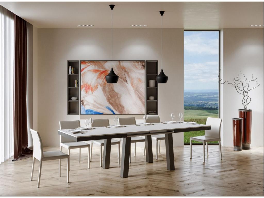 Table en métal blanc