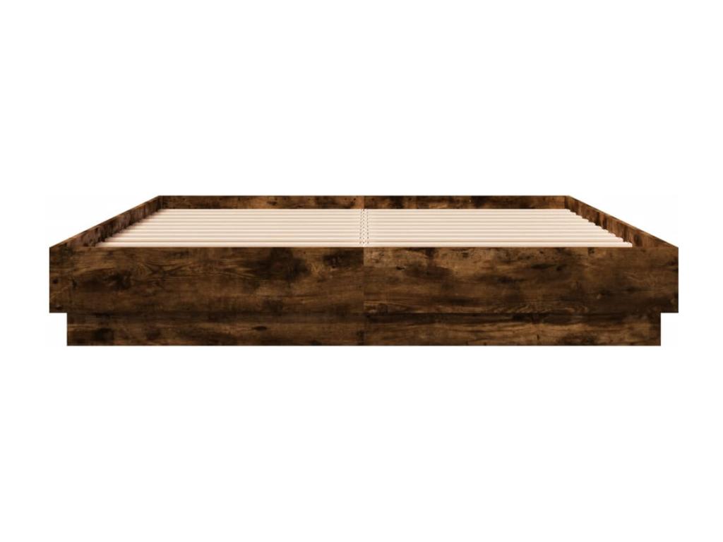 Cadre de lit en bois d'ingénierie brun, 120 x 200 cm