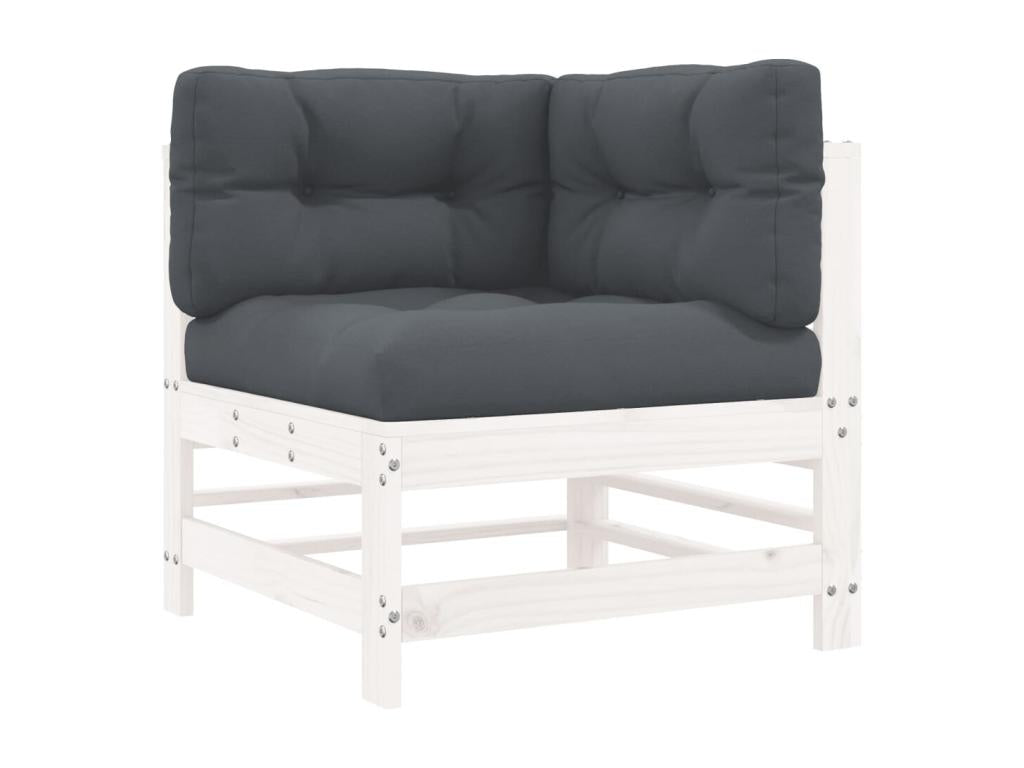 Ensemble de meubles d'extérieur en bois massif blanc