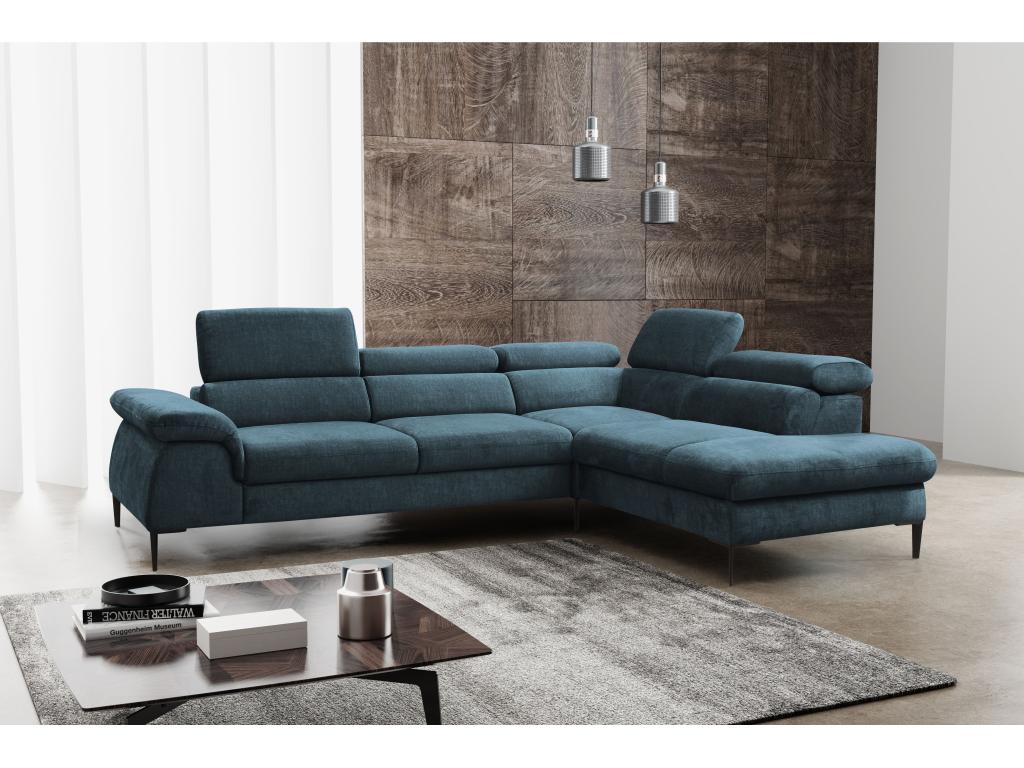 Canapé-lit en velours bleu - dlz1766460043254