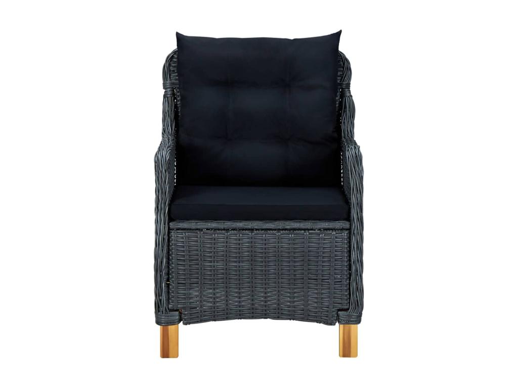 Ensemble de mobilier de jardin en résine tressée grise - dlz1766460006408