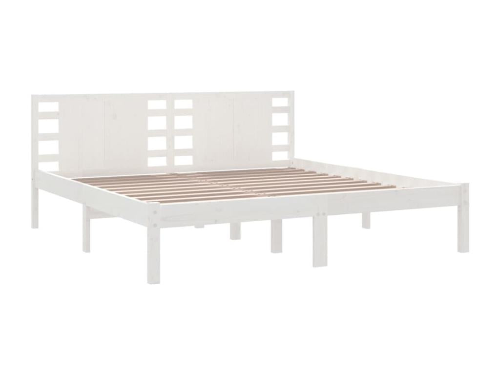 Cadre de lit en pin blanc, 200 x 200 cm