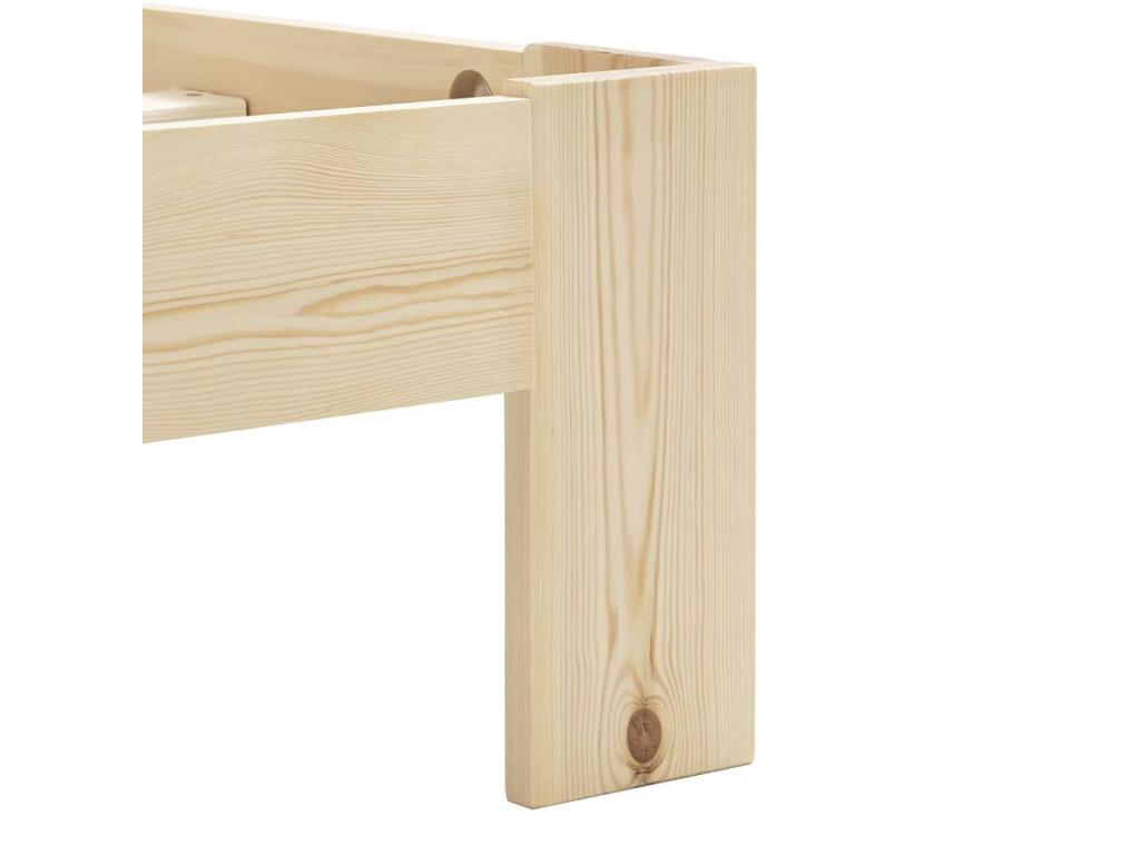 Lit en pin naturel, 120 x 200 cm