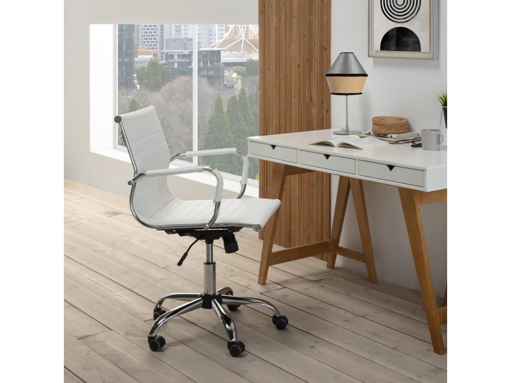 Fauteuil d'appoint en cuir blanc