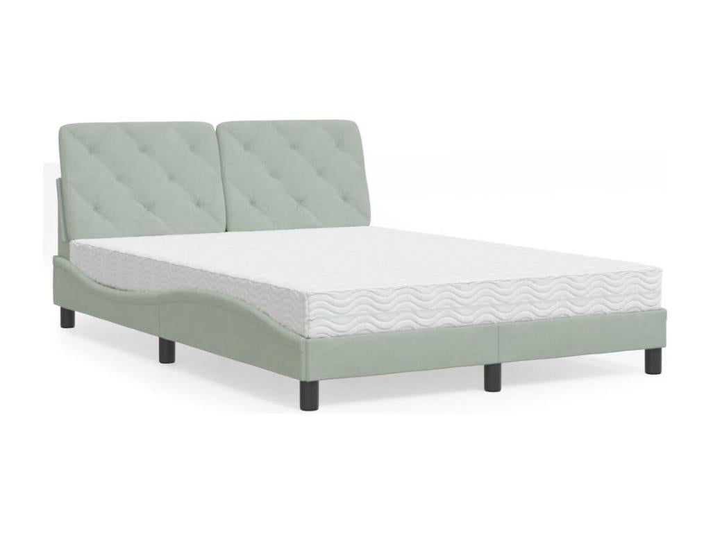 Matelas en velours gris, 140 x 200 cm
