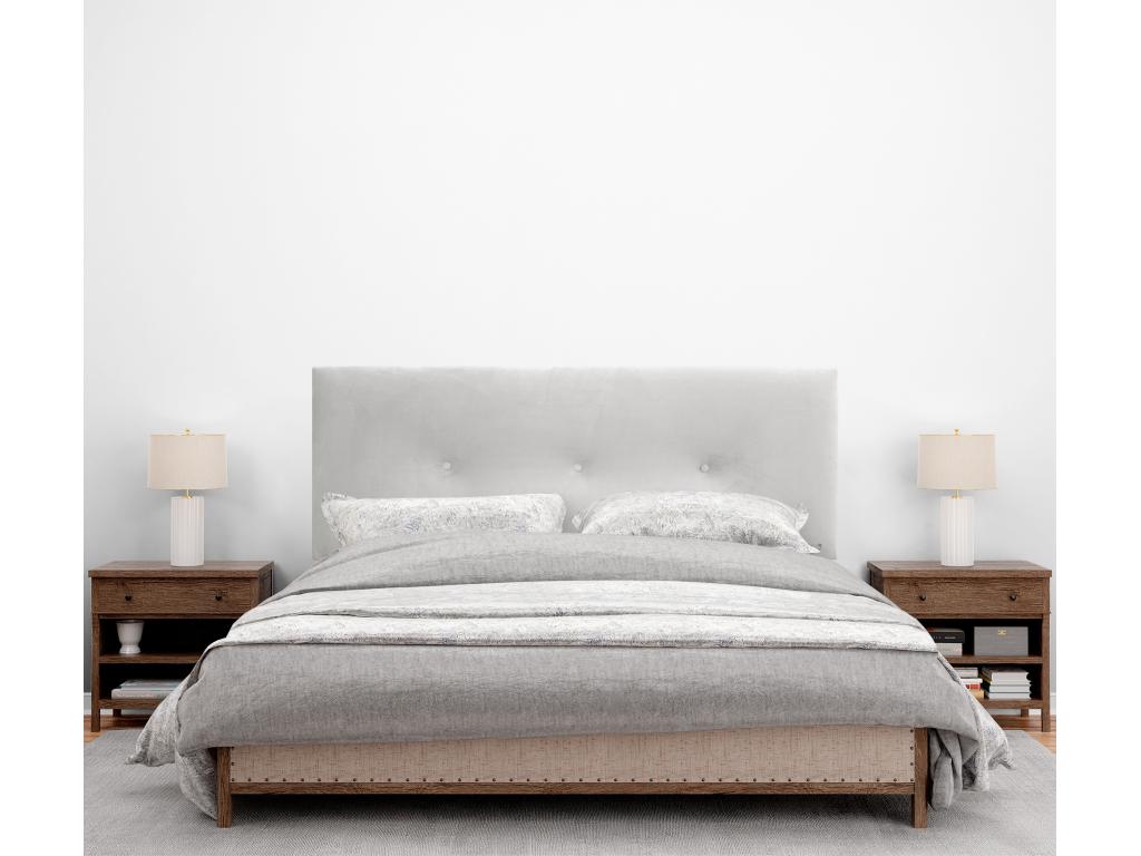 Lit en velours blanc, 150 x 115 cm