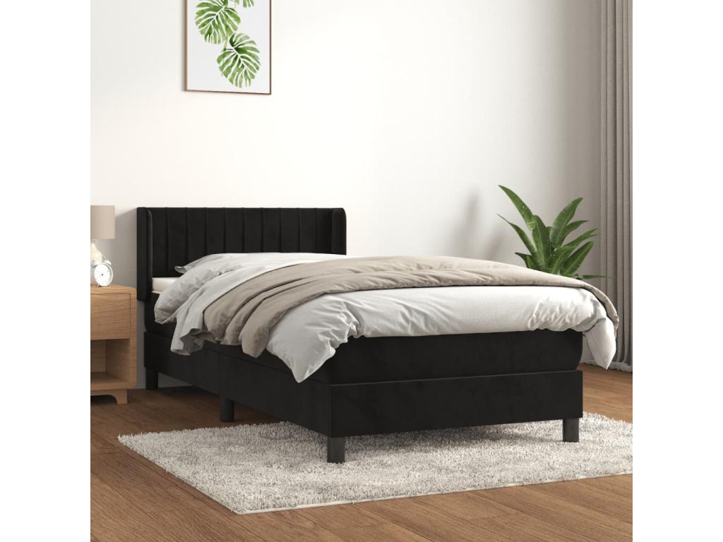 Matelas en velours noir, 90 x 190 cm