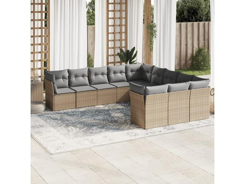 Ensemble de mobilier de jardin en résine tressée beige - dlz1766459269557