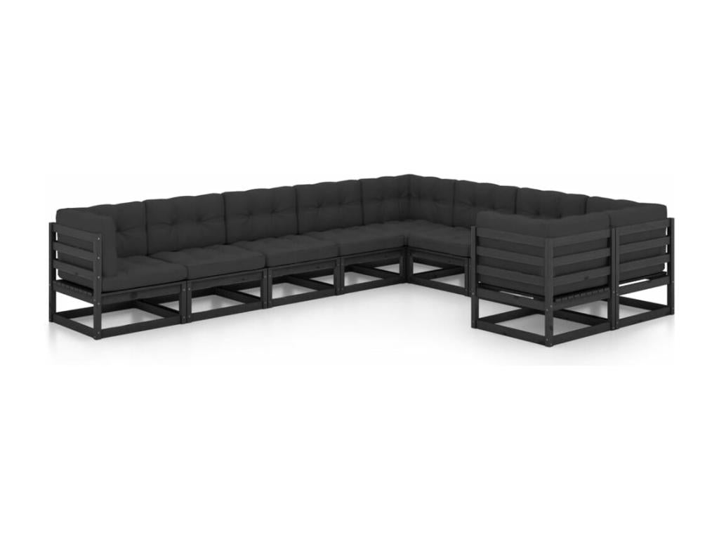 Ensemble de mobilier de jardin en pin noir - dlz1766459818747