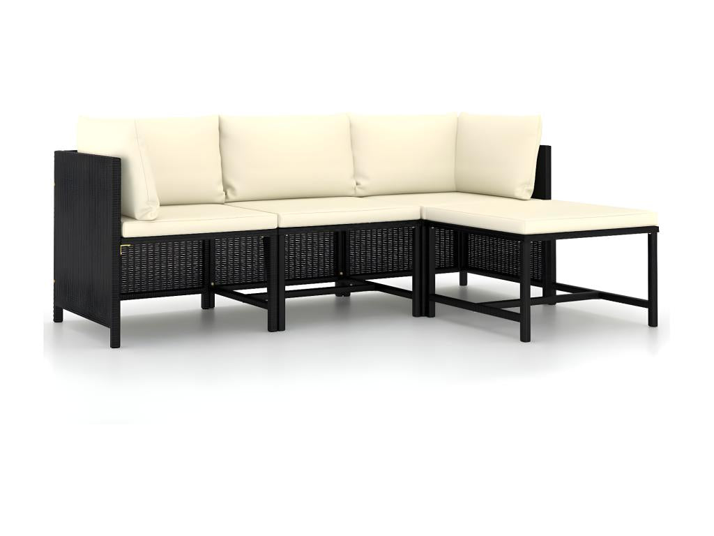 Mobilier de maison en résine tressée noire - dlz1766459664570