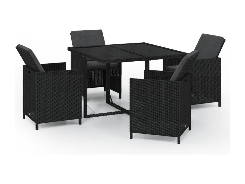 Mobilier de maison en résine tressée noire - dlz1766459146342