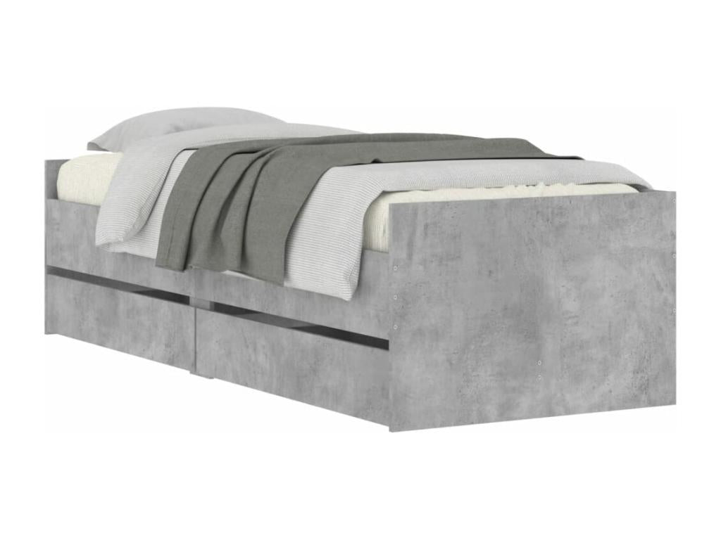 Cadre de lit gris, 90 x 200 cm