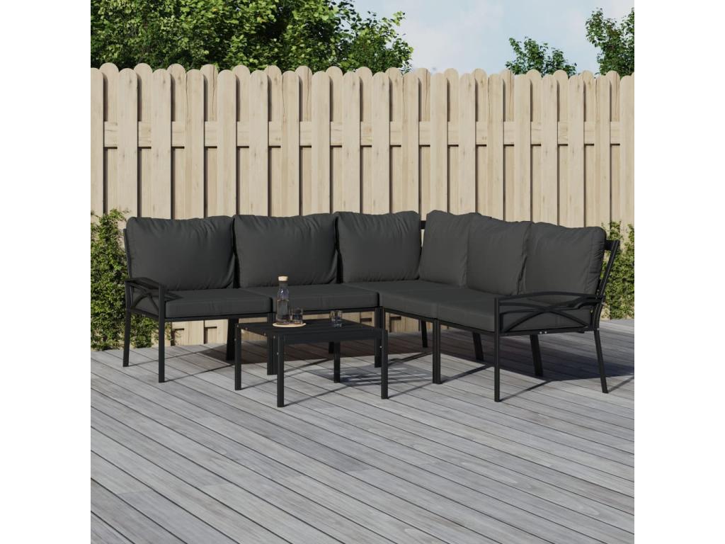 Ensemble de meubles d'extérieur noirs