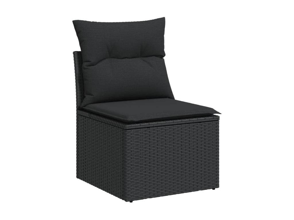 Ensemble de mobilier de jardin en résine tressée noire - dlz1766459200559