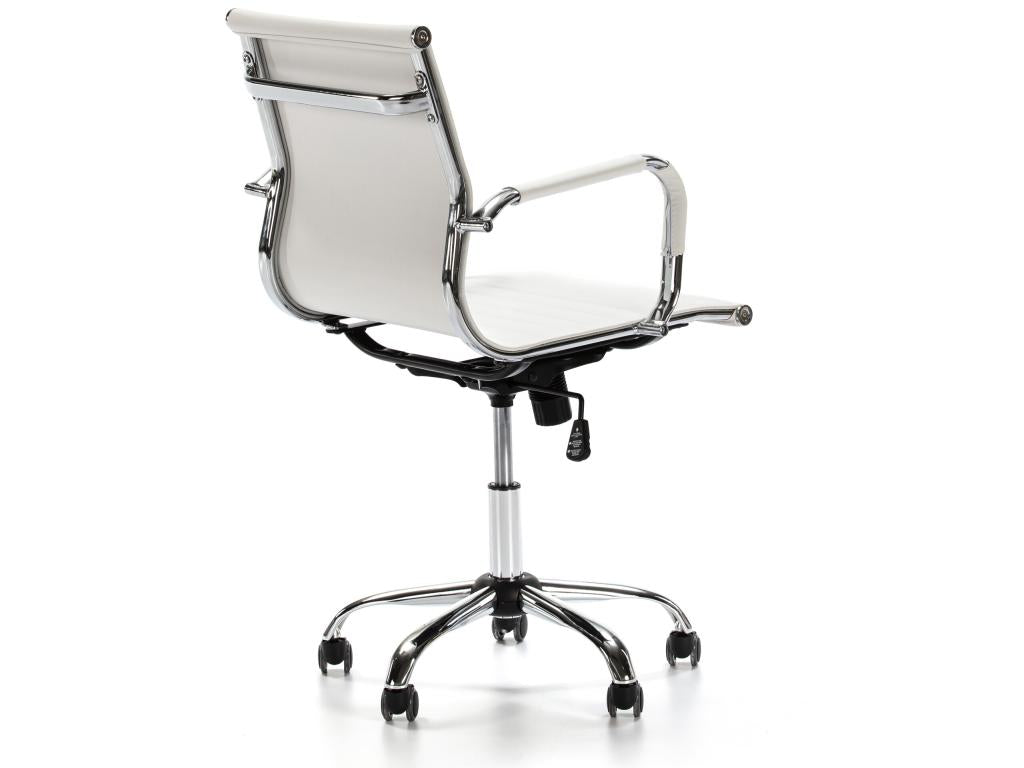 Fauteuil d'appoint en cuir blanc