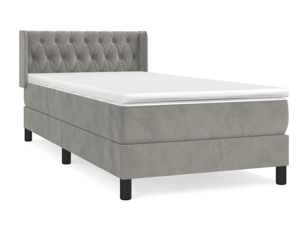 Matelas en velours gris, 90 x 200 cm - dlz1766459899332
