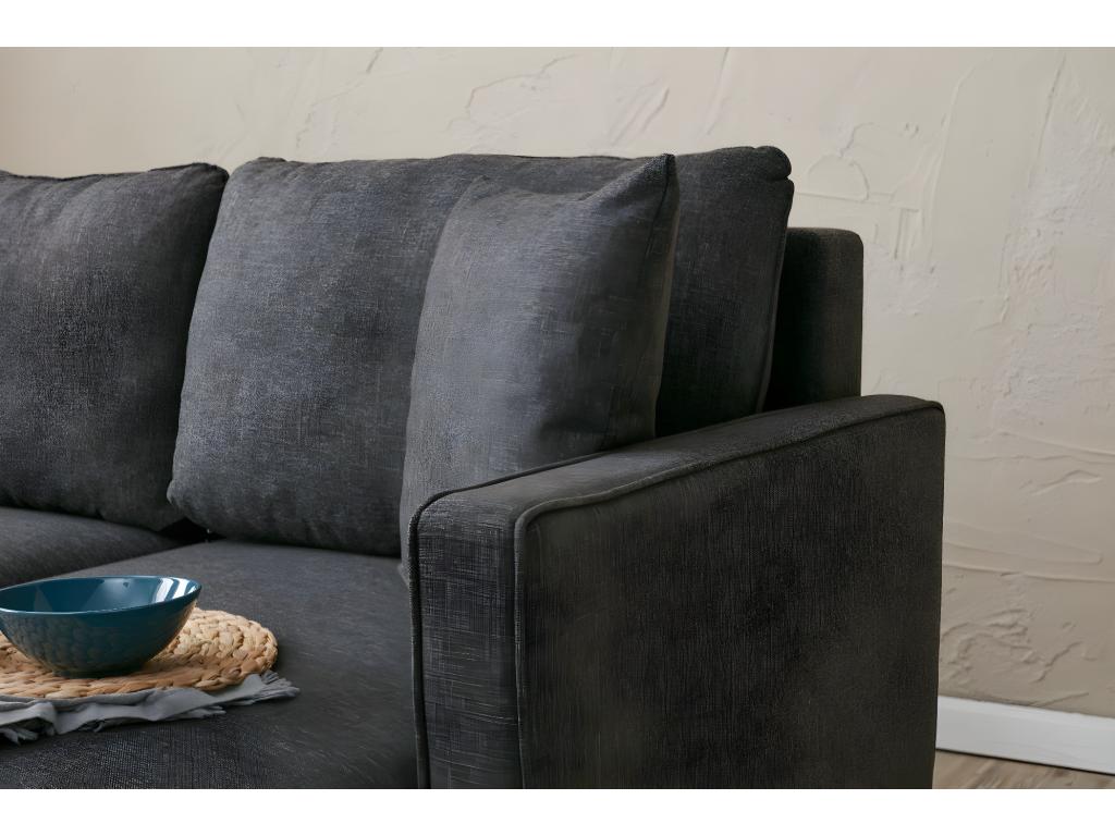 Canapé-lit en tissu anthracite