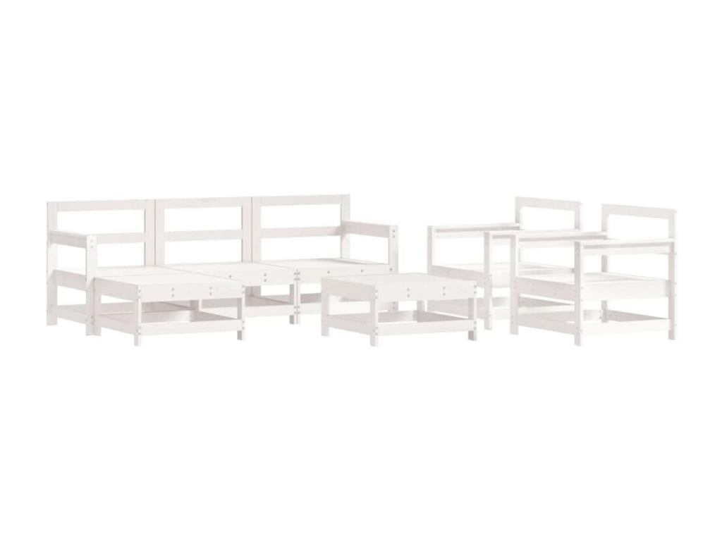 Ensemble de mobilier de jardin en bois massif blanc - dlz1766459929837