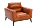Fauteuil d'appoint en cuir marron