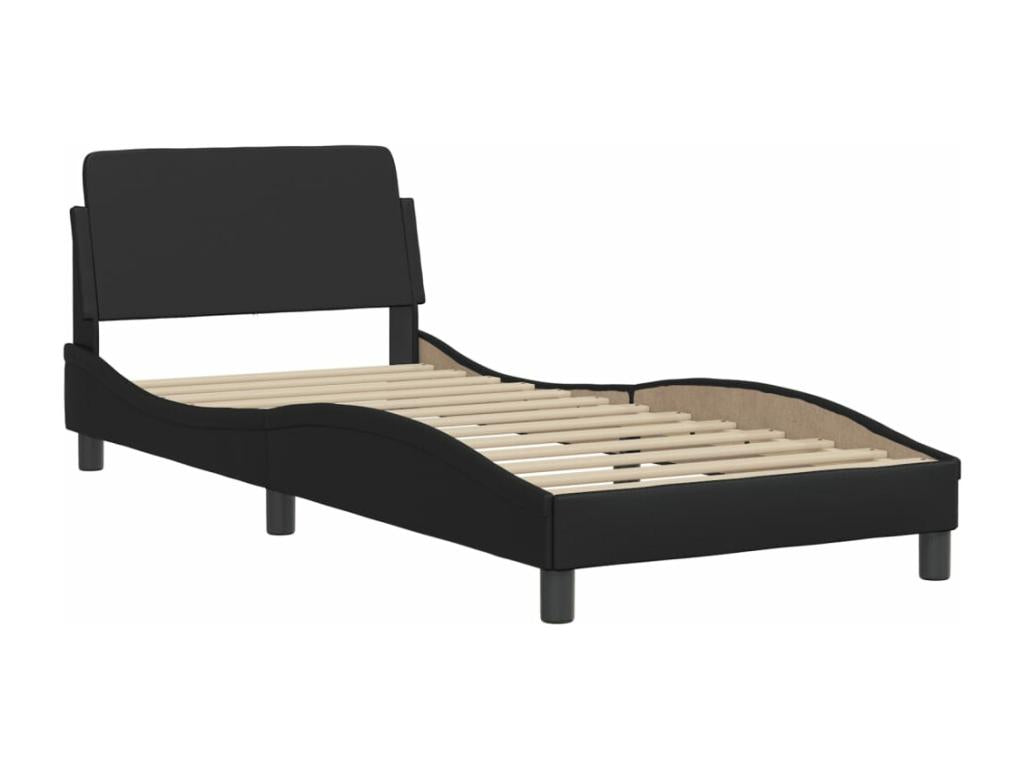 Matelas en similicuir noir, 80 x 200 cm