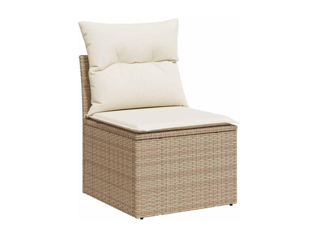 Ensemble de mobilier de jardin en résine tressée beige - dlz1766459365616