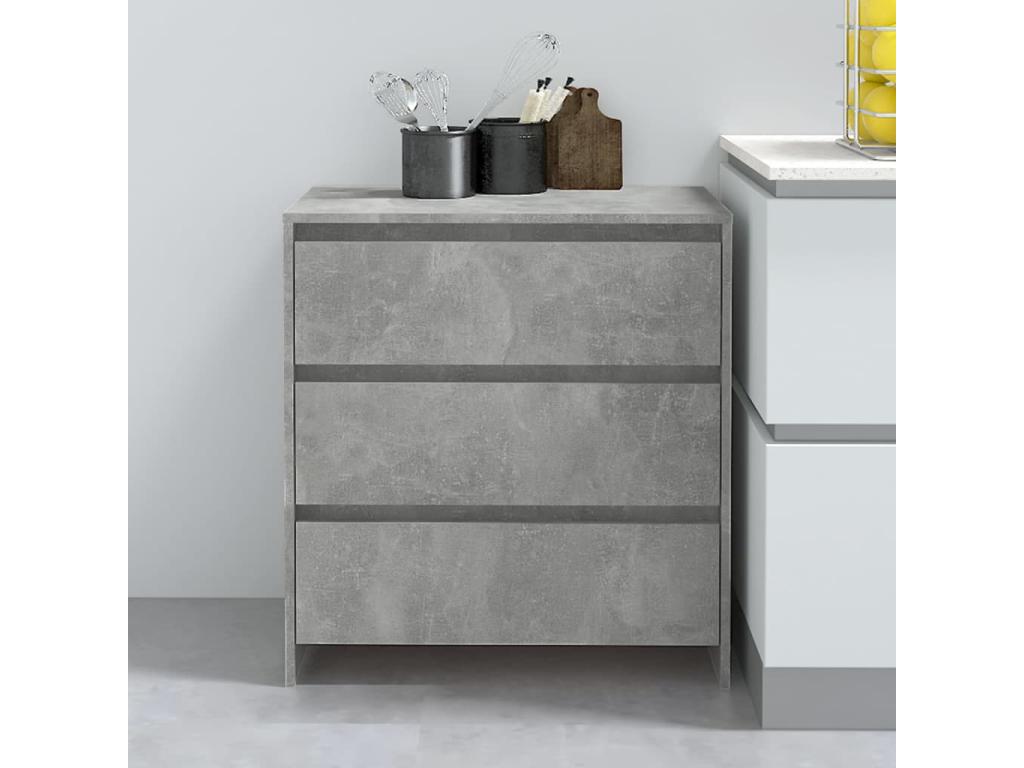 Buffet en bois d'ingénierie gris, 70 x 41 x 75 cm