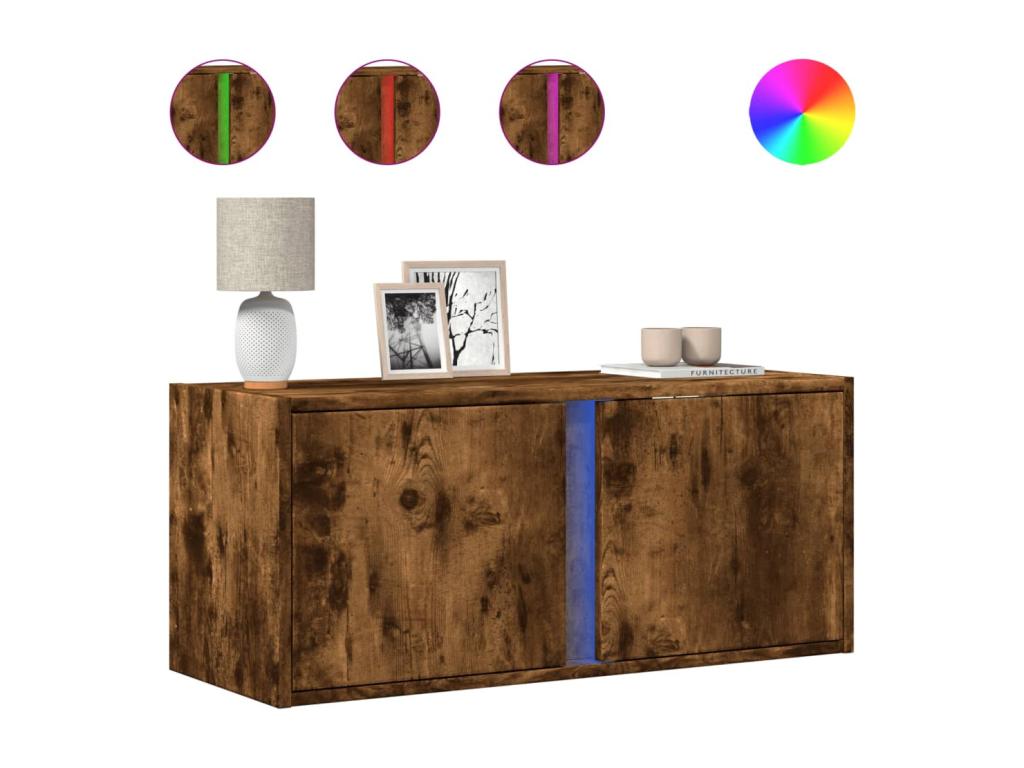 Meuble TV en chêne brun, 80 x 31 x 35 cm