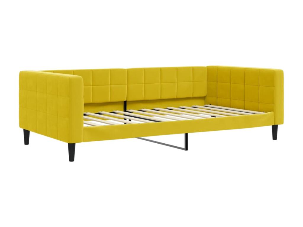 Matelas en velours jaune, 100 x 200 cm
