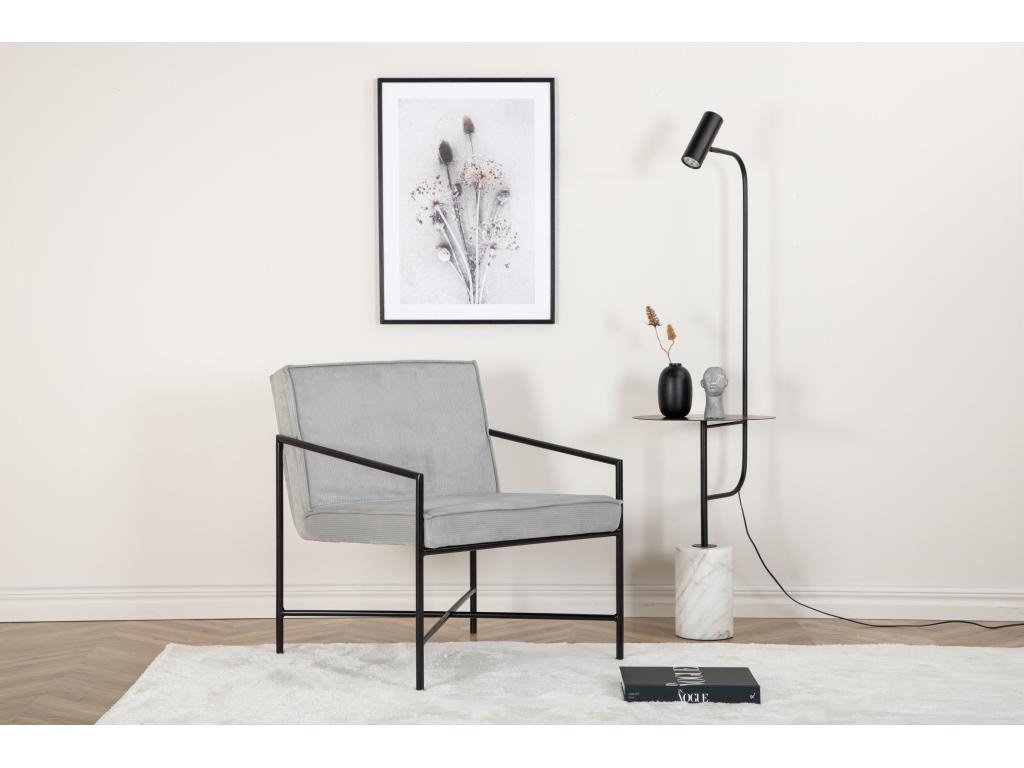 Fauteuil d'appoint gris, 66 x 65 x 78 cm